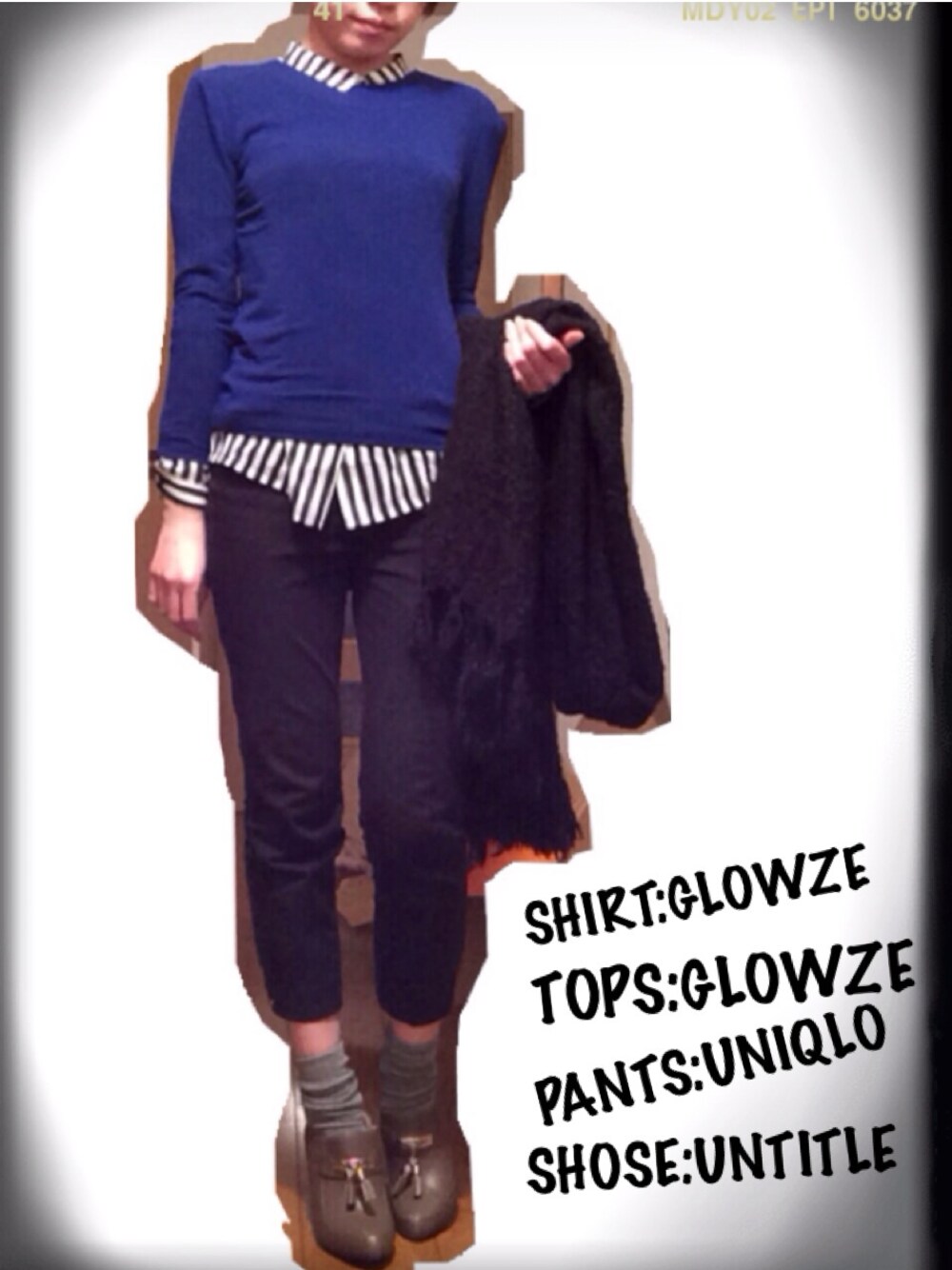 「靴下コーデ」｜「GLOWZEのアイテム（シャツ/ブラウス、その他）」を使った、tansanさん（レディース・157cm）の冬コーディネートの1枚目の写真