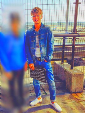 「DOWBL（ダブル）のアイテム（デニムジャケット）」を使った、Hayato さん（メンズ・172cm）の春コーディネート