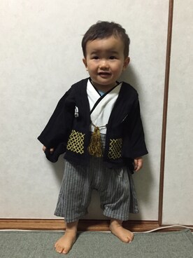 「和装」｜「アイテム（サロペット/オーバーオール）」を使った、motomiさん（キッズ・80cm）の冬コーディネート