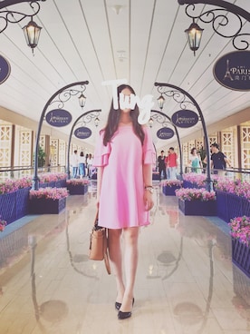 「アイテム（トートバッグ、オレンジ系）」を使った、TorrinTungさん（レディース・164cm）の夏コーディネート