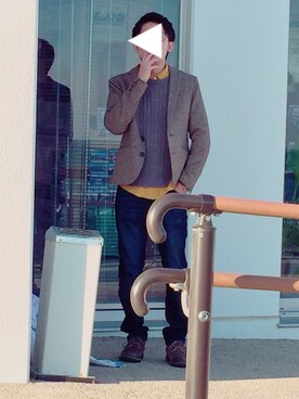 「HVC（エイチブイシー）のアイテム（テーラードジャケット）」を使った、さおにゃんさん（メンズ・165cm）の冬コーディネート