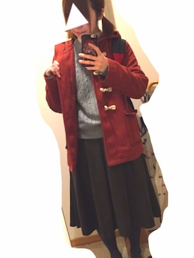 「アイテム（ダッフルコート、オレンジ系）」を使った、さおにゃんさん（レディース・150cm）の冬コーディネート