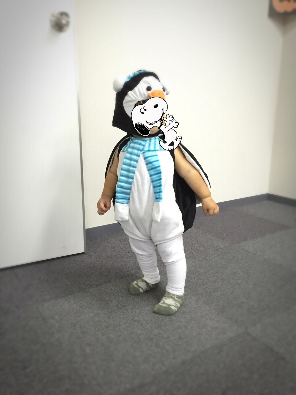 「ぺんぎん、ハロウィン、仮装、1歳3カ月」｜「no brandのアイテム（その他、ホワイト系）」を使った、yukinkoさん（キッズ・80cm）の秋コーディネートの1枚目の写真