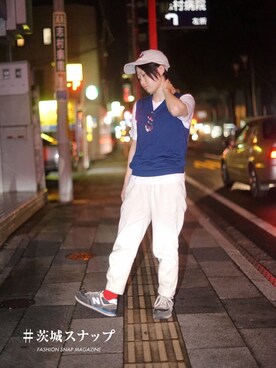「茨城スナップ」｜「アイテム（帽子）」を使った、柏 愛さん（レディース・153cm）の秋コーディネート