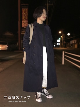 「note et silence （ノートエシロンス）のアイテム（トレンチコート）」を使った、柏 愛さん（レディース・153cm）の冬コーディネート