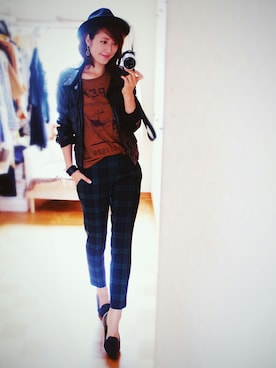 「ZARA BASIC（ザラベーシック）のアイテム（ライダースジャケット）」を使った、金子三記(miki)さん（レディース・170cm）の秋コーディネート