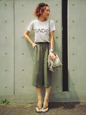 金子三記(miki)さん（レディース・170cm）の夏コーディネート