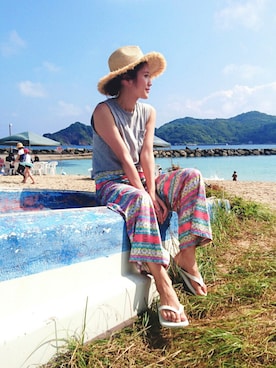「RUSTY（ラスティ）のアイテム」を使った、金子三記(miki)さん（レディース・170cm）の夏コーディネート