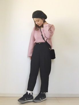 「ピンクニット」｜emineoさん（レディース・151cm）の冬コーディネート
