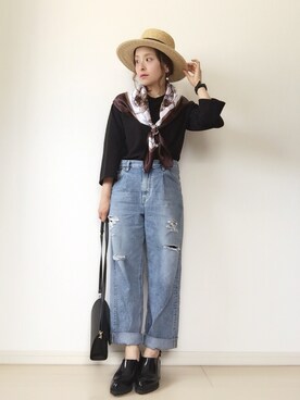 「VENCEEXCHANGE（ヴァンスエクスチェンジ）のアイテム（財布/小物）」を使った、emineoさん（レディース・151cm）の春コーディネート