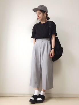 「common.（コモン）のアイテム」を使った、emineoさん（レディース・151cm）の夏コーディネート