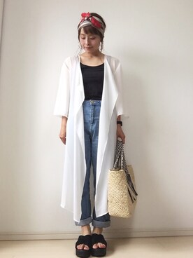 「common.（コモン）のアイテム」を使った、emineoさん（レディース・151cm）の夏コーディネート