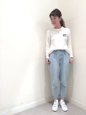 「マムジーンズ」｜haruさん（レディース・163cm）の冬コーディネート