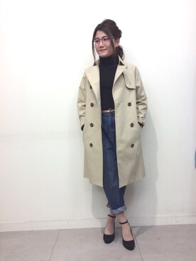 「マムジーンズ」｜haruさん（レディース・154cm）の冬コーディネート