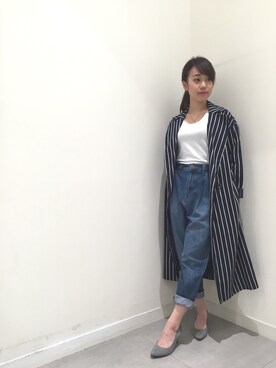 「ロングジャケット」｜「アイテム（トレンチコート）」を使った、haruさん（レディース・152cm）の冬コーディネート