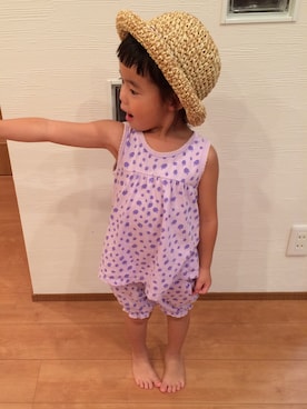 「LAGOM（LAGOM）のアイテム（チュニック）」を使った、めーーさん（キッズ・100cm）の夏コーディネート
