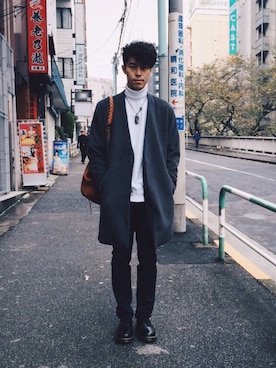 「HARE（ハレ）のアイテム（モッズコート）」を使った、allenさん（メンズ・178cm）の秋コーディネート