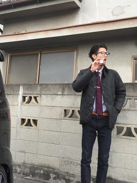 「ネクタイスタイル」｜たかみ なおきさん（メンズ・183cm）の冬コーディネート