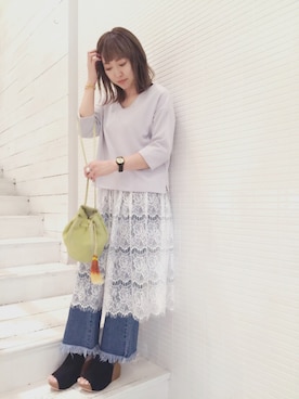 「mystic（ミスティック）のアイテム（ワンピース/ドレス）」を使った、sanako_yoshidaさん（レディース・157cm）の春コーディネート