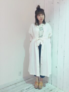 「mystic（ミスティック）のアイテム（その他アウター）」を使った、sanako_yoshidaさん（レディース・157cm）の春コーディネート
