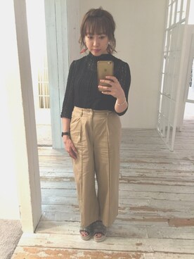 「mystic（ミスティック）のアイテム（ピアス（両耳用））」を使った、sanako_yoshidaさん（レディース・157cm）の春コーディネート