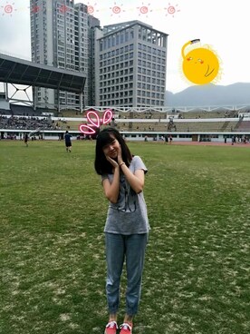 「ONLY T-shirts（オンリーティーシャツ）のアイテム」を使った、incarnadine_Jiangさん（レディース・162cm）の夏コーディネート