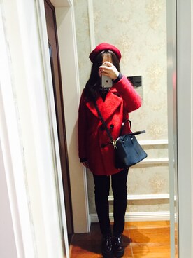 「アイテム（ダッフルコート）」を使った、incarnadine_Jiangさん（レディース・163cm・10代）の春コーディネート