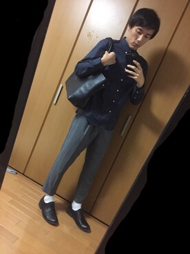 「RAGEBLUE（レイジブルー）のアイテム（スラックス）」を使った、よしっちさん（メンズ・181cm・30代）の秋コーディネート