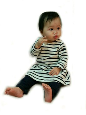 「abcd（ナシ）のアイテム（ワンピース/ドレス）」を使った、MIZ*Ü*KIさん（キッズ・80cm）の秋コーディネート