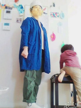 「orslow」｜「アイテム（その他アウター）」を使った、せえさん（キッズ・90cm）の春コーディネート