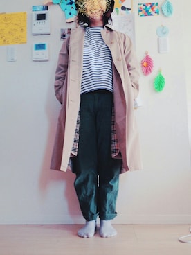 「orslow」｜「アイテム（その他アウター）」を使った、せえさん（キッズ・90cm）の春コーディネート