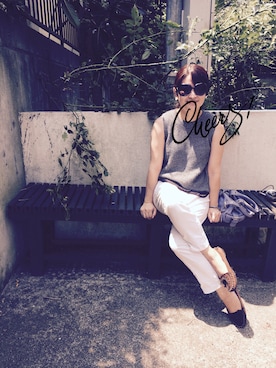 「SMELLY（スメリー）のアイテム（ピアス（両耳用））」を使った、momo☺︎さん（レディース・155cm）の夏コーディネート