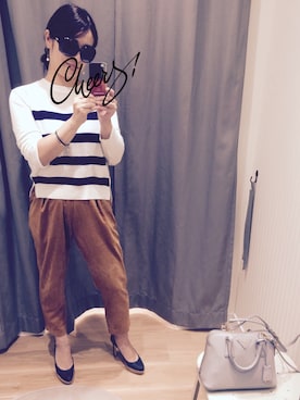 「スエードシューズ」｜momo☺︎さん（レディース・155cm）の夏コーディネート
