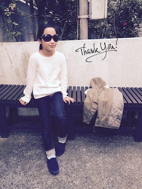 「NATURAL BEAUTY BASIC（ナチュラルビューティーベーシック）のアイテム（ジャケット/アウター）」を使った、momo☺︎さん（キッズ・131cm）の冬コーディネート
