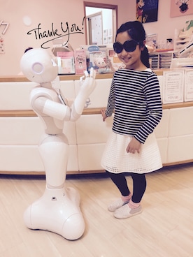 「Right-on（ライトオン）のアイテム（スニーカー）」を使った、momo☺︎さん（キッズ・131cm）の春コーディネート