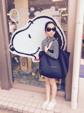 「AZUL by moussy（アズールバイマウジー）のアイテム（ワンピース/ドレス）」を使った、momo☺︎さん（キッズ・131cm）の秋コーディネート