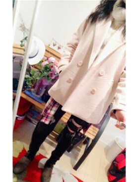「NICE CLAUP（ナイスクラップ）のアイテム（ダウンジャケット/コート）」を使った、kaoさん（レディース・164cm）の冬コーディネート