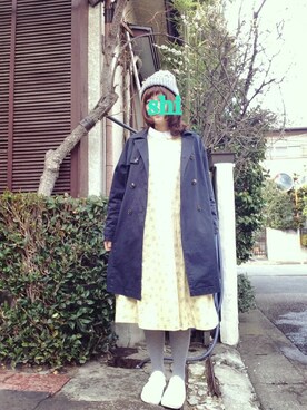 「PAR ICI」｜「アイテム（トレンチコート）」を使った、しいこさん（レディース・156cm）の春コーディネート