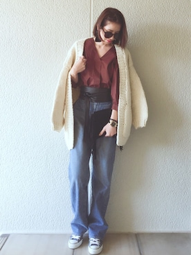 「H&M（エイチ・アンド・エム）のアイテム（アクセサリー）」を使った、MISATO さん（レディース・161cm）の秋コーディネート