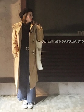 「TODAYFUL（トゥデイフル）のVintageトートバッグ（トートバッグ）」を使った、MISATO さん（レディース・161cm）の秋コーディネート