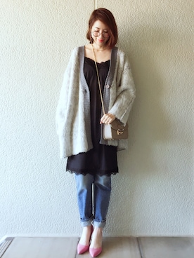 「H&M（エイチ・アンド・エム）のアイテム（アクセサリー）」を使った、MISATO さん（レディース・161cm）の秋コーディネート