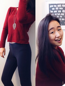 「cotton on（コットンオン）のアイテム（レギンス/スパッツ、グレー系）」を使った、jenniferdiazchanさん（レディース・160cm）の冬コーディネート