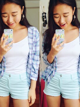 「shorts」｜「アイテム（その他アウター）」を使った、jenniferdiazchanさん（レディース・160cm）の秋コーディネート
