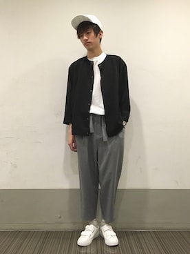 「HARE（ハレ）のダブルベルトスニーカー(HARE)（スニーカー）」を使った、HARE ルミネスト店 Aoyamaさん（メンズ・178cm）の夏コーディネート