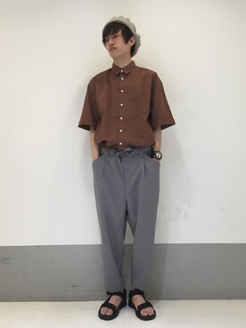「HARE（ハレ）のアイテム（ハンチング/ベレー帽）」を使った、HARE ルミネスト店 Aoyamaさん（メンズ・178cm）の夏コーディネート