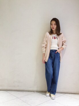 「Another Edition（アナザーエディション）のアイテム（ブルゾン）」を使った、tomiiiiiさん（レディース・164cm）の春コーディネート