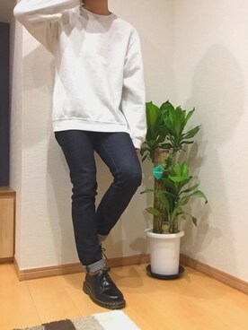 「Dr. Martens（ドクターマーチン）のDr.Martens (ドクターマーチン)/1461 3EYE GIBSON SHOES（その他シューズ）」を使った、teaさん（メンズ・171cm）の秋コーディネート
