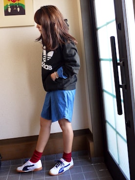 「スウェット×シャツ」｜moekoさん（レディース・157cm）の冬コーディネート