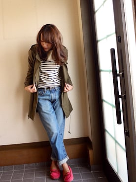 「index（インデックス）のアイテム（モッズコート）」を使った、moekoさん（レディース・157cm）の冬コーディネート