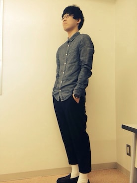 「EDWIN（エドウィン）のアイテム（その他シューズ）」を使った、ギョニクさん（メンズ・180cm）の春コーディネート